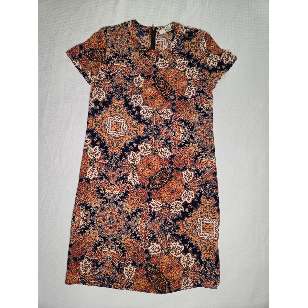 Artisan NY Shift Dress Colorful Tribal Womens Size 0 Lightweight Midi Geometric